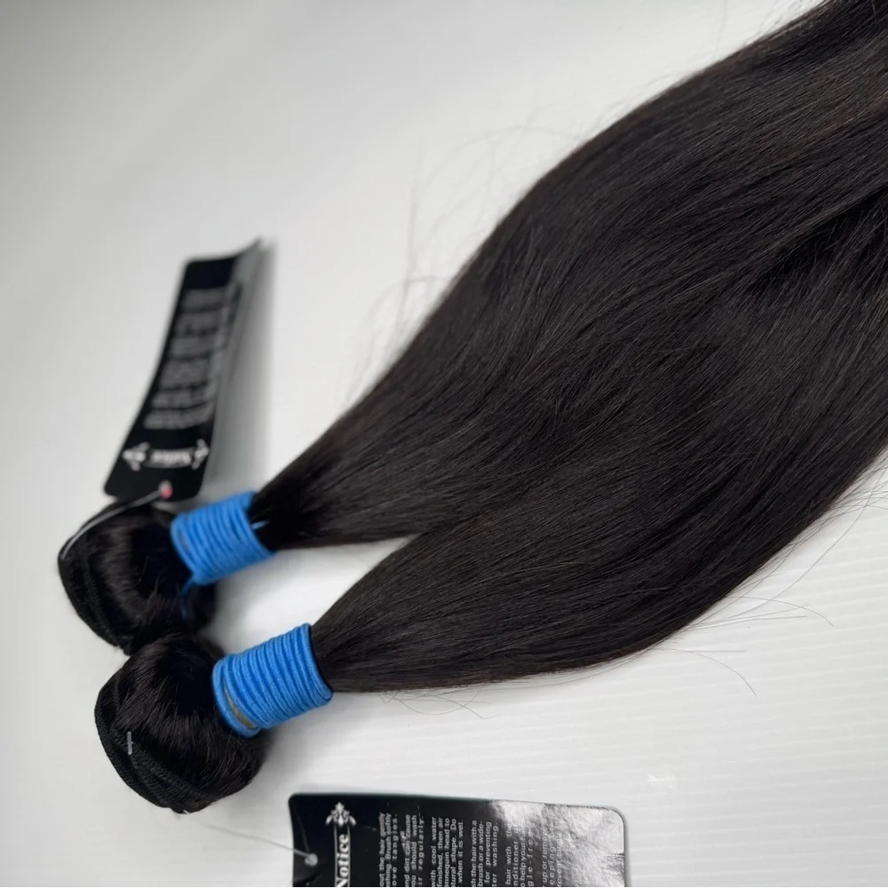 100% Human hair Straight Natural Black Bundles  in 16 In